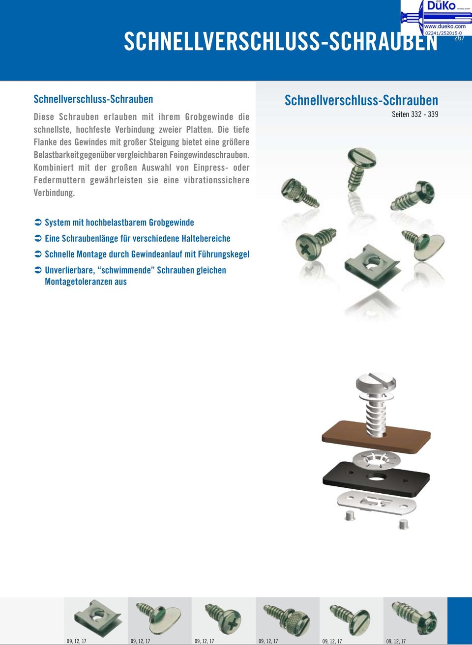 Kombiniert mit der großen Auswahl von Einpress- oder Federmuttern gewährleisten sie eine vibrationssichere Verbindung.