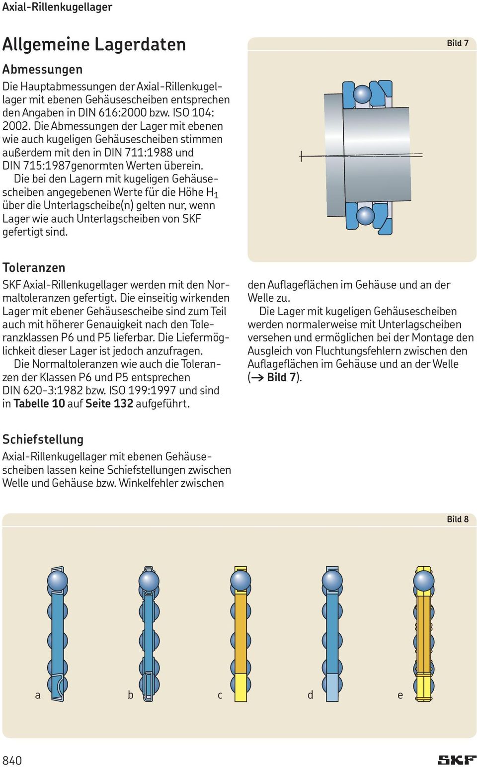 Die bei den Lagern mit kugeligen Gehäusescheiben angegebenen Werte für die Höhe H 1 über die Unterlagscheibe(n) gelten nur, wenn Lager wie auch Unterlagscheiben von SKF gefertigt sind.