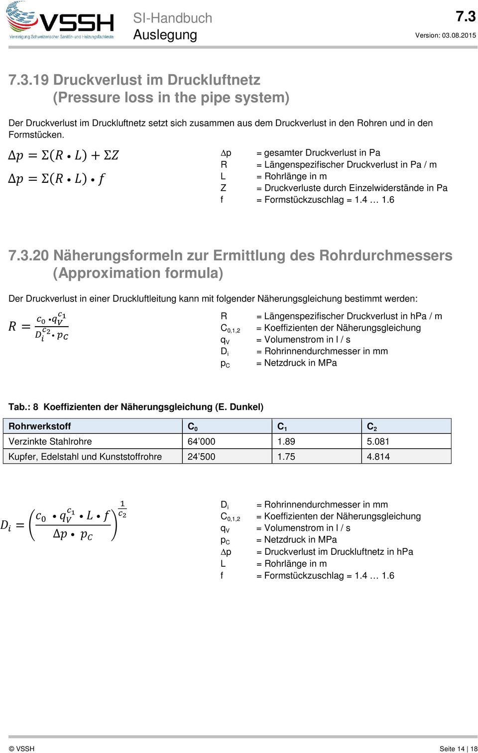 Formstückzuschlag = 1.4 1.6.