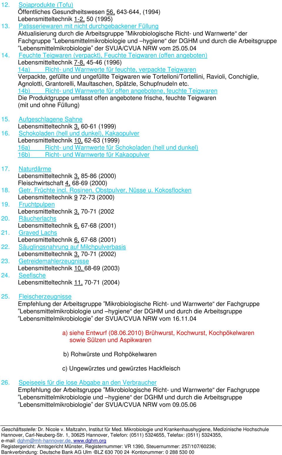 die Arbeitsgruppe Lebensmittelmikrobiologie der SVUA/CVUA NRW vom 25.05.04 14.