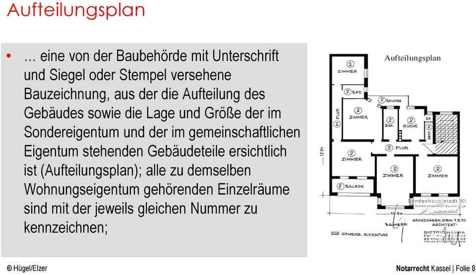 Eigentum stehenden Gebäudeteile ersichtlich ist (Aufteilungsplan); alle zu demselben Wohnungseigentum