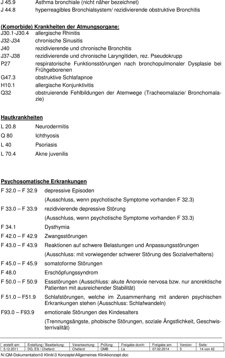 Pseudokrupp P27 respiratorische Funktionsstörungen nach bronchopulmonaler Dysplasie bei Frühgeborenen G47.3 obstruktive Schlafapnoe H10.