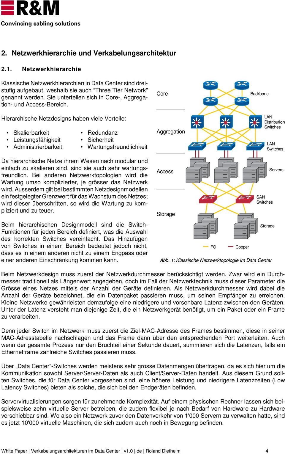 Hierarchische Netzdesigns haben viele Vorteile: Skalierbarkeit Leistungsfähigkeit Administrierbarkeit Redundanz Sicherheit Wartungsfreundlichkeit Core Backbone LAN Distribution Switches LAN Switches