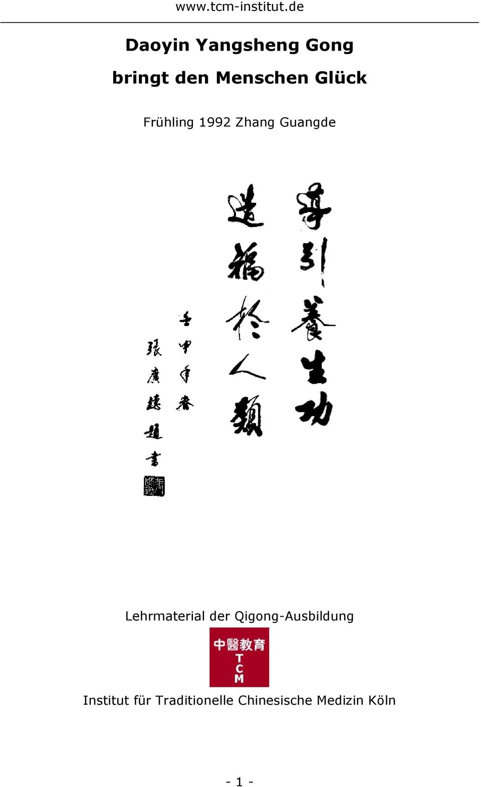 Lehrmaterial der Qigong-Ausbildung
