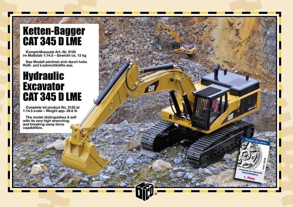 Hydraulic Excavator CAT 345 D LME Complete kit product No. 3120 at 1:14.