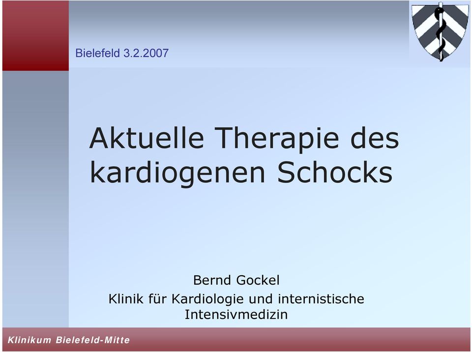 kardiogenen Schocks Bernd Gockel