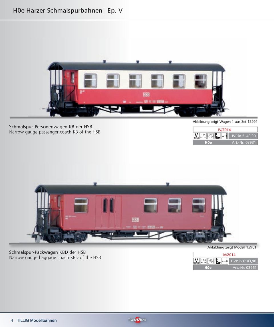 Abbildung zeigt Wagen 1 aus Set 13991 144 H0e Art.