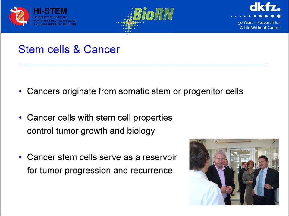 progenitor cells Cancer cells with stem cell properties control tumor