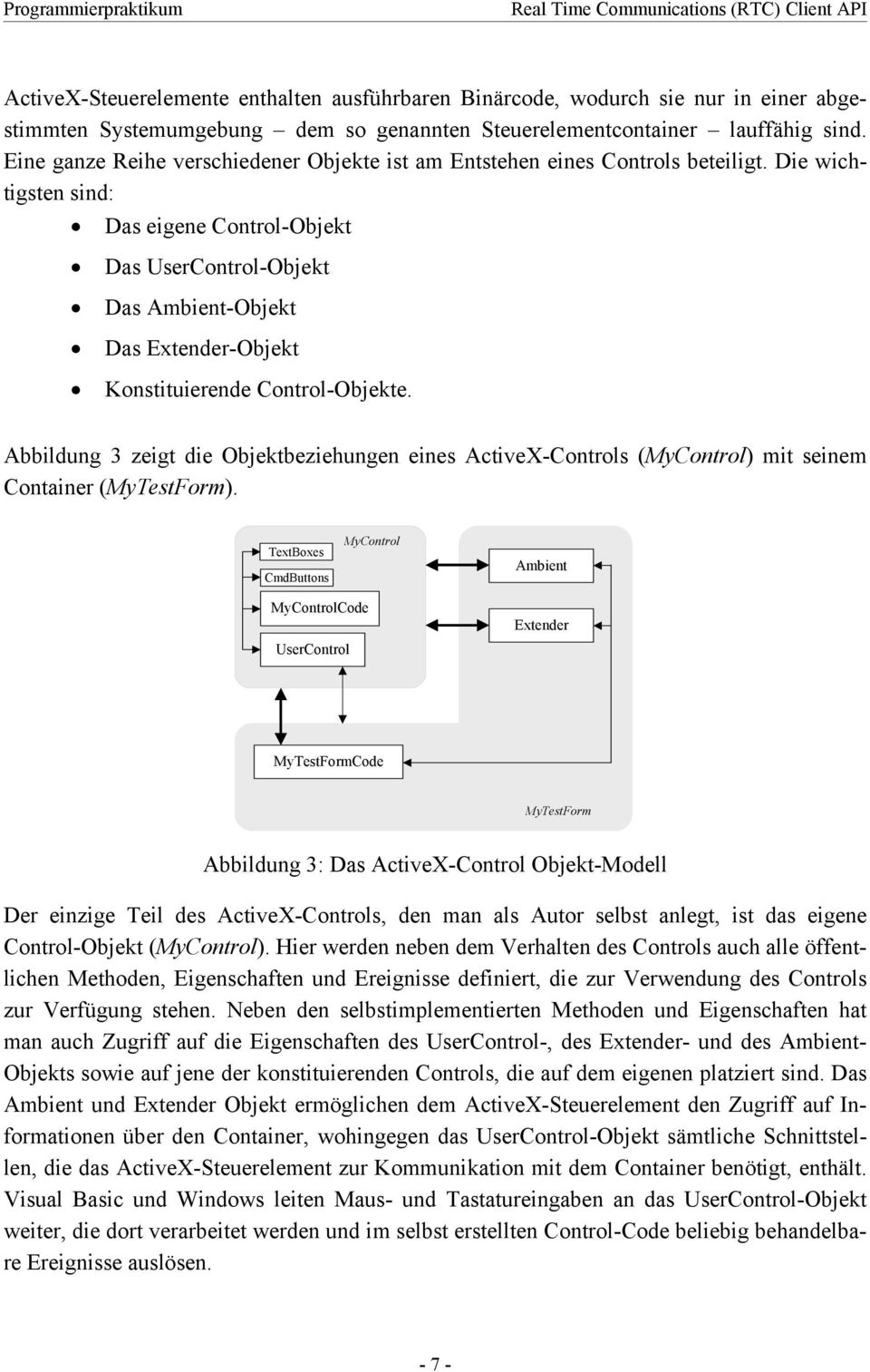 Die wichtigsten sind: Das eigene Control-Objekt Das UserControl-Objekt Das Ambient-Objekt Das Extender-Objekt Konstituierende Control-Objekte.