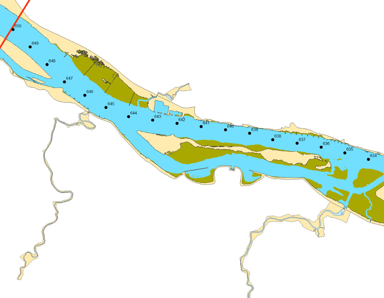 Este-Sperrwerkes haben die Strömungsgeschwindigkeiten an diesem Flussabschnitt verstärkt.