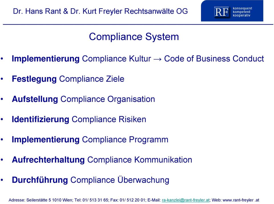 Identifizierung Compliance Risiken Implementierung Compliance Programm