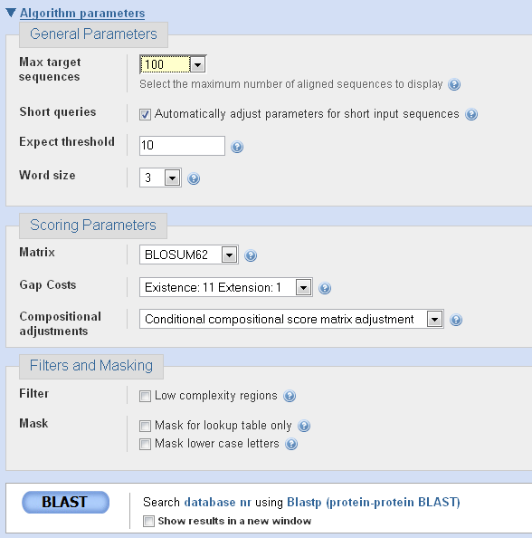 Parameter von blastp - Wie viele Treffer maximal anzeigen? - Für kurze Queries anpassen?