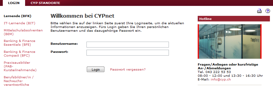 1.2 Systemvoraussetzungen und Startvorgang Systemvoraussetzungen Für den Einsatz von CYPnet gelten folgende Systemvoraussetzungen: Betriebssysteme Windows (> Win98) oder Macintosh Browser Internet