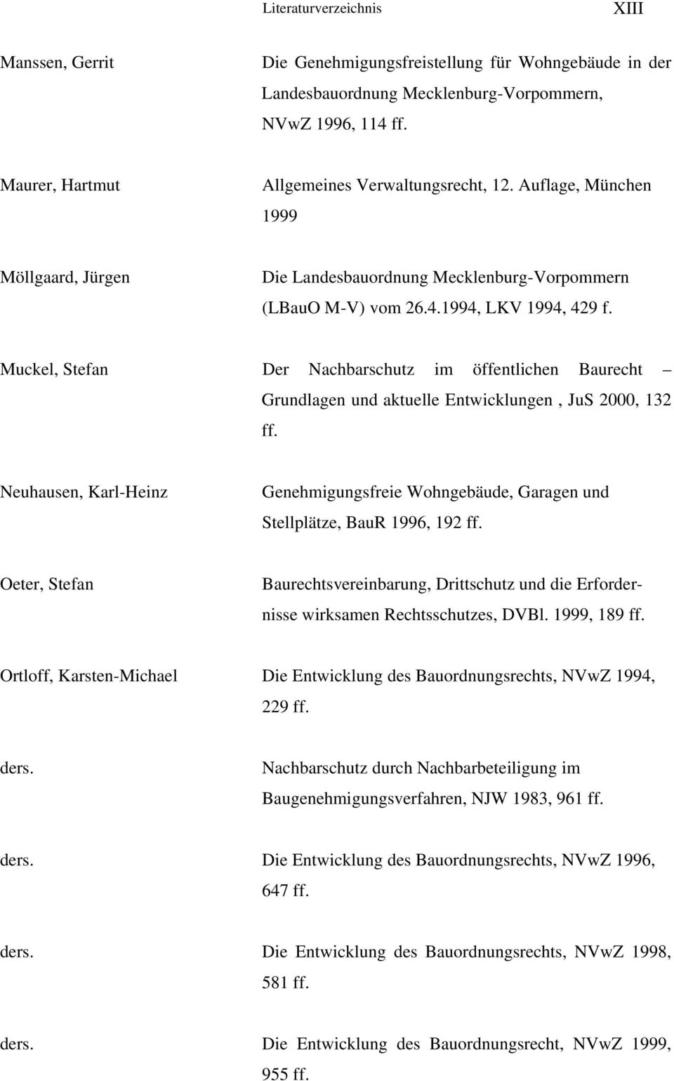 Muckel, Stefan Der Nachbarschutz im öffentlichen Baurecht Grundlagen und aktuelle Entwicklungen, JuS 2000, 132 ff.
