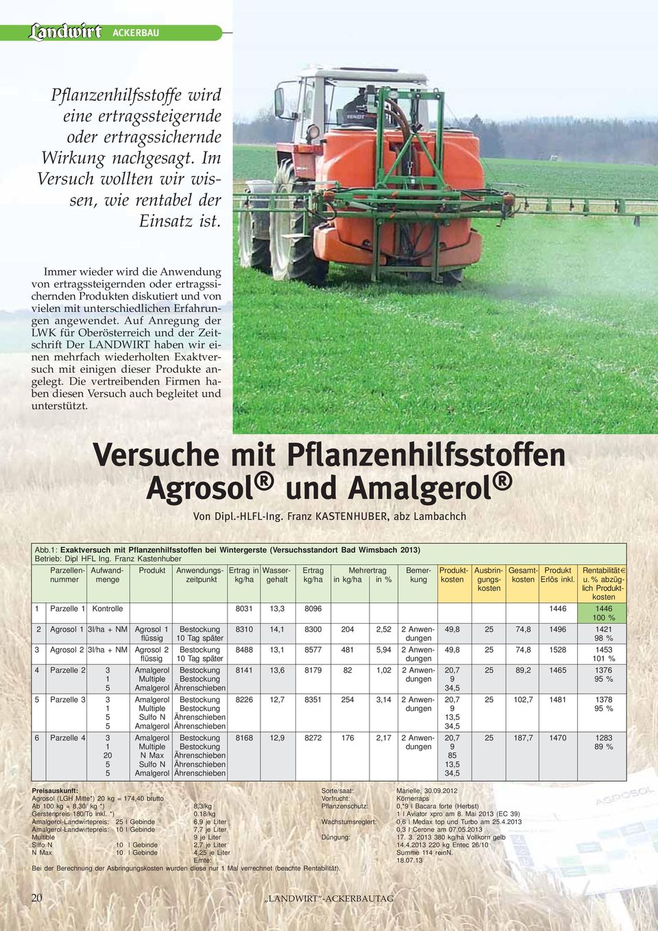 Auf Anregung der LWK für Oberösterreich und der Zeitschrift Der LANDWIRT haben wir einen mehrfach wiederholten Exaktversuch mit einigen dieser Produkte angelegt.