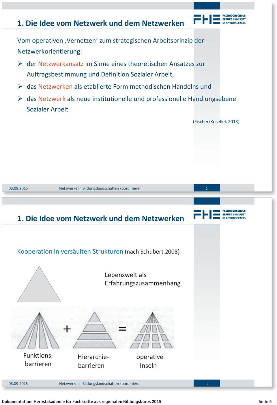 (Fischer/Kosellek 2013) 03.09.2015 Netzwerke in Bildungslandschaften koordinieren 2 1.