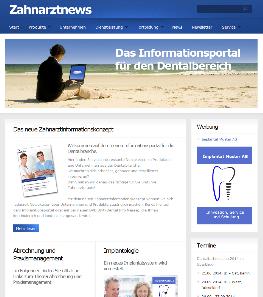 2. Internetportal: www.zahnarztnews.de Das Zahnarztnews - Portal ist auf die Präsentation von Unternehmens- und Produktinformationen und Neuheiten aus der Dentalbranche ausgelegt.