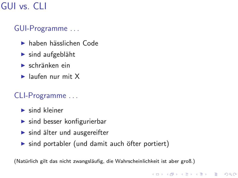 CLI-Programme.