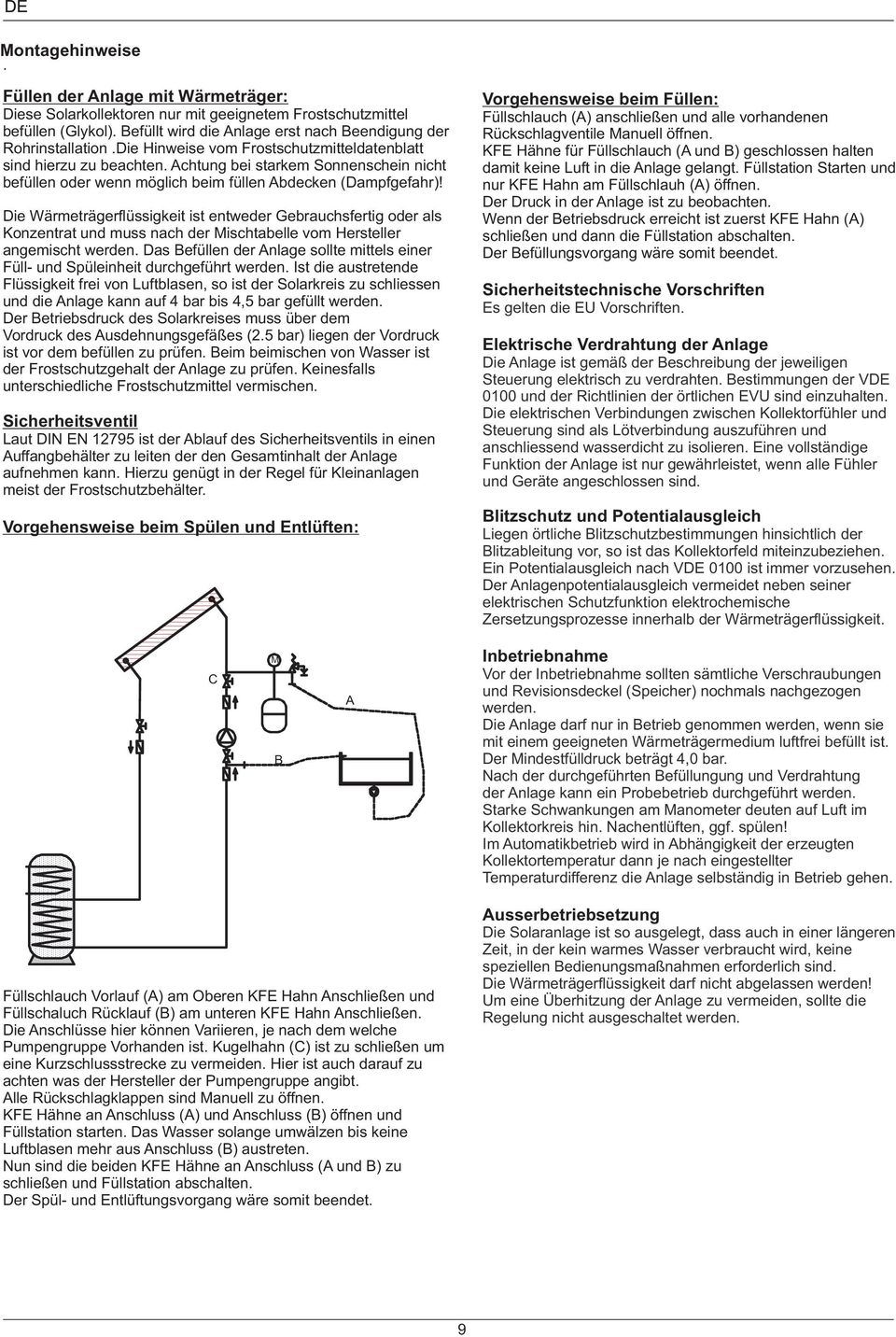 Die Wärmeträgerflüssigkeit ist entweder Gebrauchsfertig oder als Konzentrat und muss nach der Mischtabelle vom Hersteller angemischt werden.