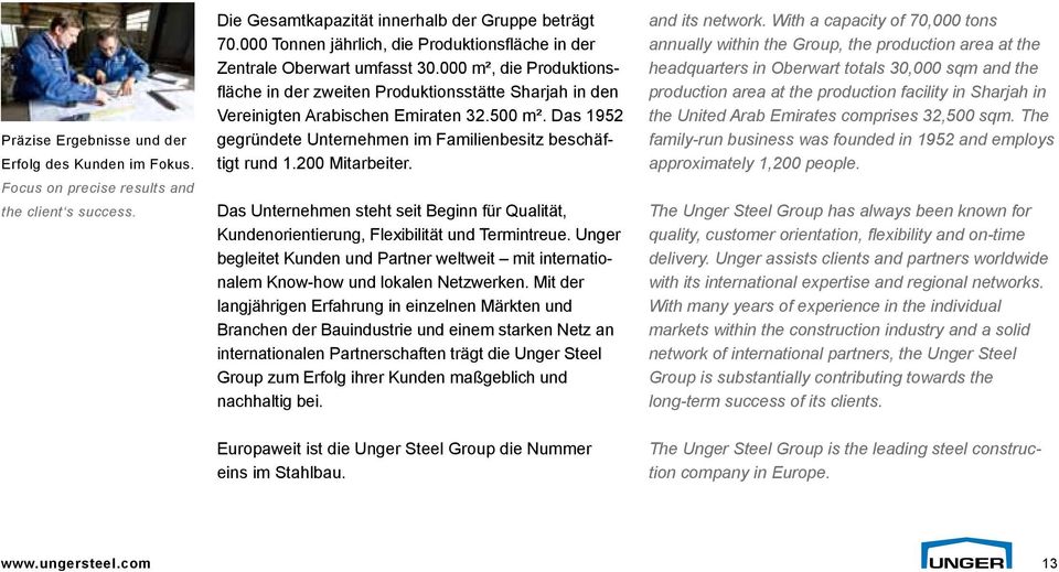 Das 1952 gegründete Unternehmen im Familienbesitz beschäftigt rund 1.200 Mitarbeiter. Das Unternehmen steht seit Beginn für Qualität, Kundenorientierung, Flexibilität und Termintreue.