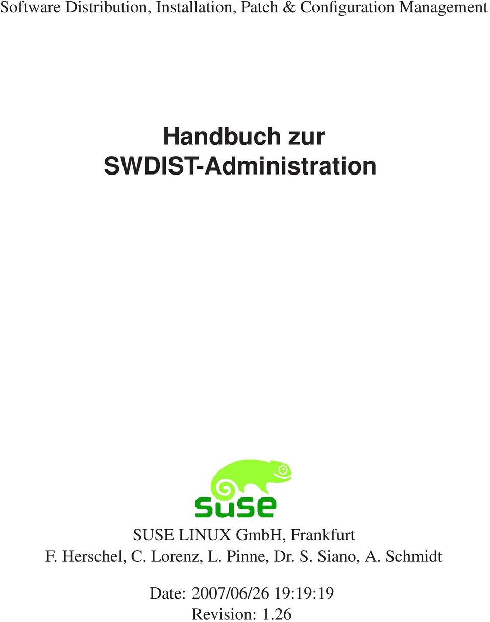 SWDIST-Administration SUSE LINUX GmbH, Frankfurt F.