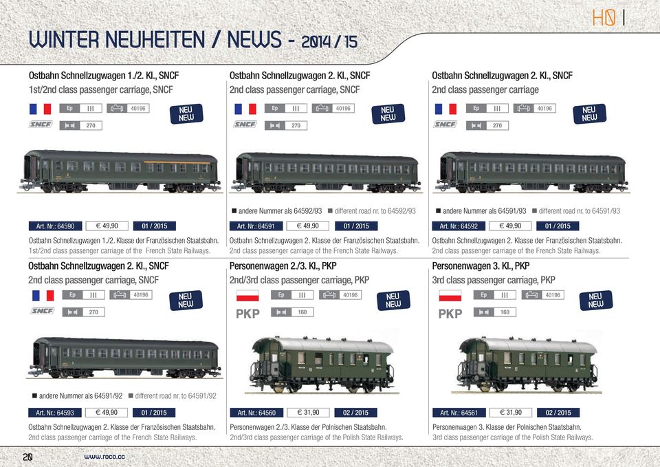 1st/2nd class passenger carriage of the French State Railways. Ostbahn Schnellzugwagen 2. Kl., SNCF 2nd class passenger carriage, SNCF III 40196 270 andere Nummer als 64592/93 different road nr.