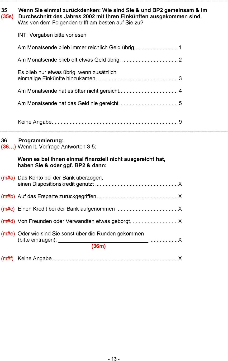 ... 3 Am Monatsende hat es öfter nicht gereicht... 4 Am Monatsende hat das Geld nie gereicht.... 5 36 Programmierung: (36 ) Wenn lt.