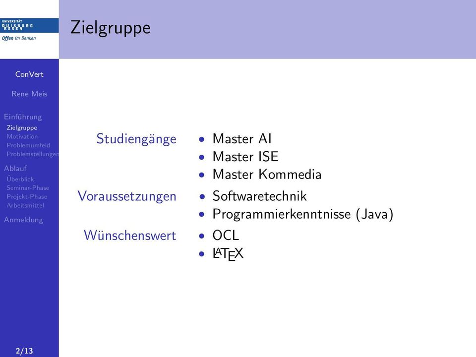 Master Kommedia Softwaretechnik