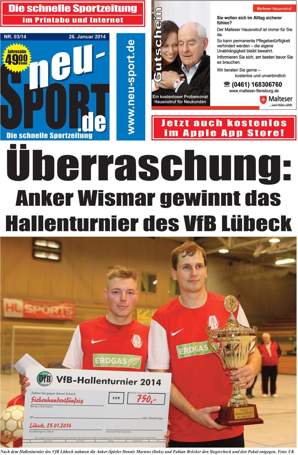 Überraschung: Anker Wismar gewinnt das Hallenturnier des VfB Lübeck Nach dem