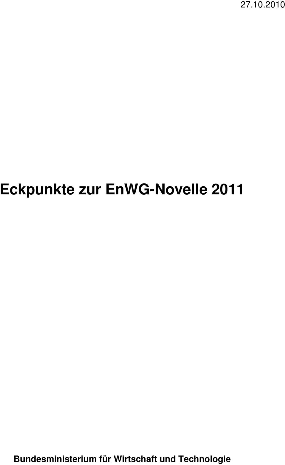 EnWG-Novelle 2011
