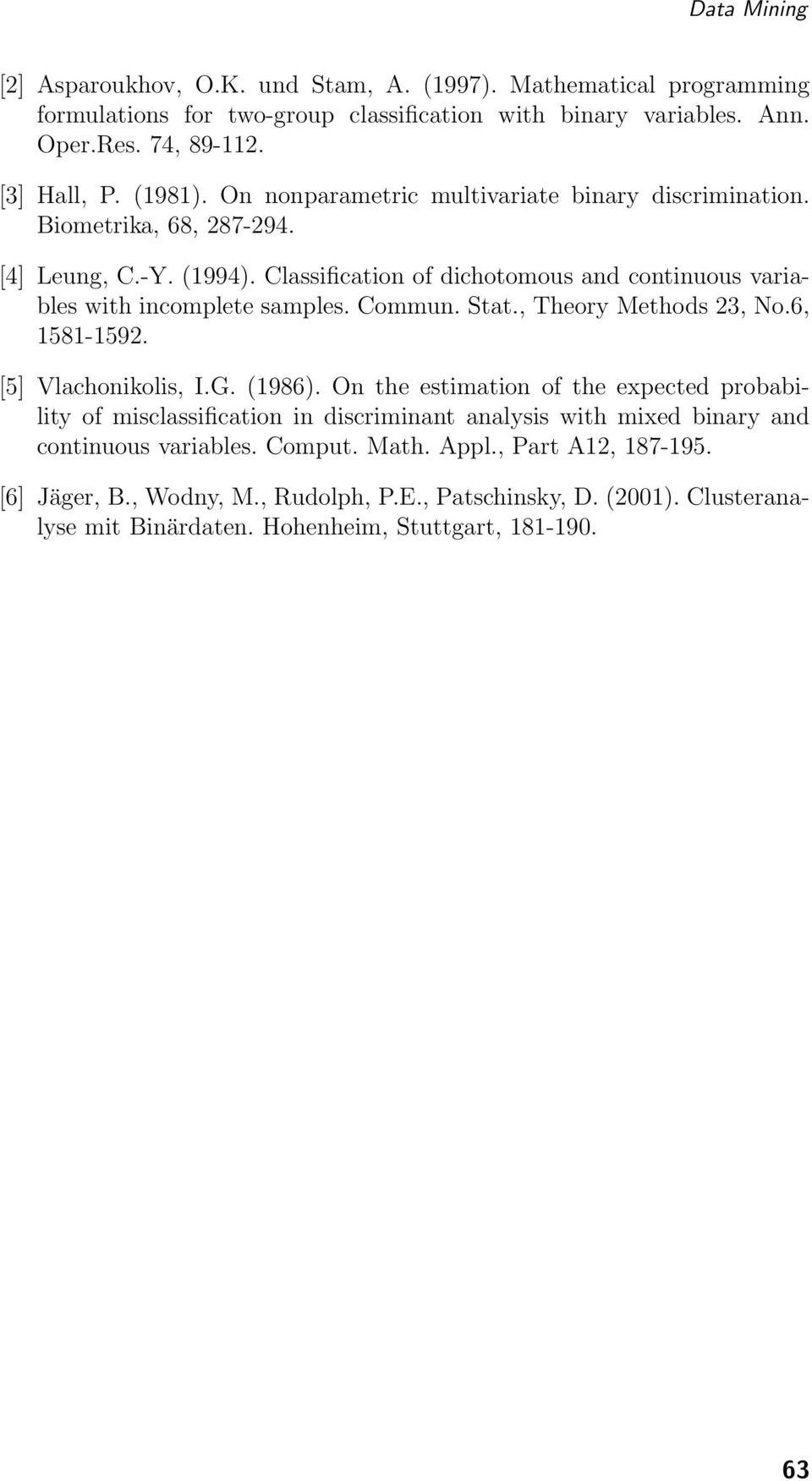 Commun. Stat., Theory Methods 23, No.6, 1581-1592. [5] Vlachonikolis, I.G. (1986).