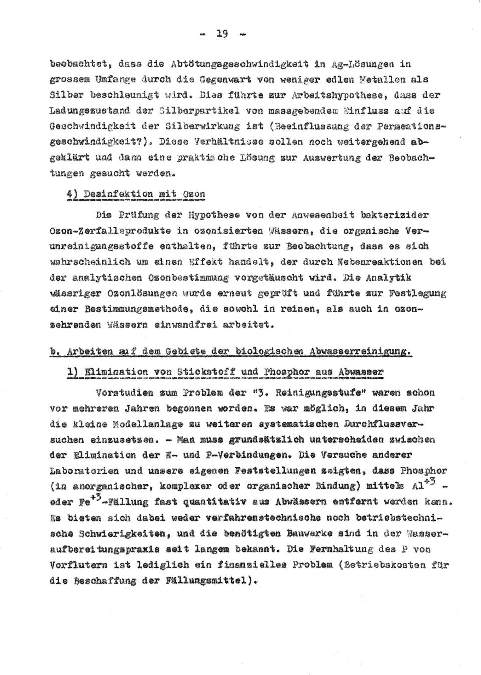 ann ein e praktis one.l..!il..hioil' 1",,1.1. J. l'''', sur Auswertun8 ier ':geobaohges'uoht 4) De$infektiQn mit O~on...----------------.