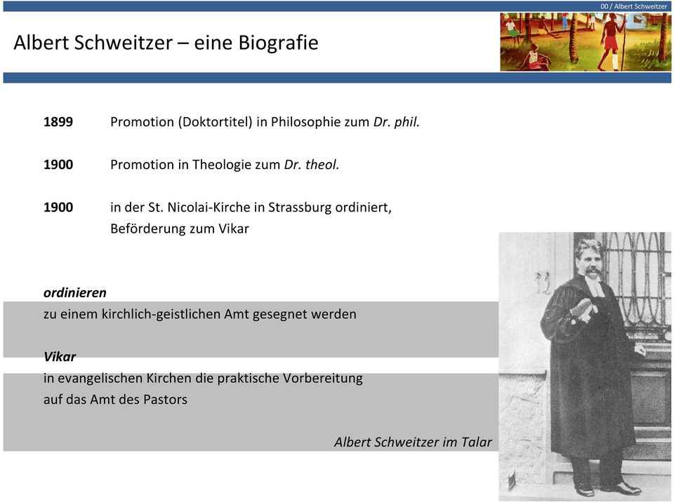 Nicolai-Kirche in Strassburg ordiniert, Beförderung zum Vikar ordinieren zu einem
