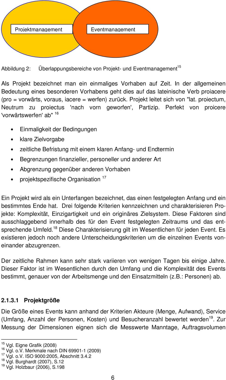 proiectum, Neutrum zu proiectus 'nach vorn geworfen', Partizip.
