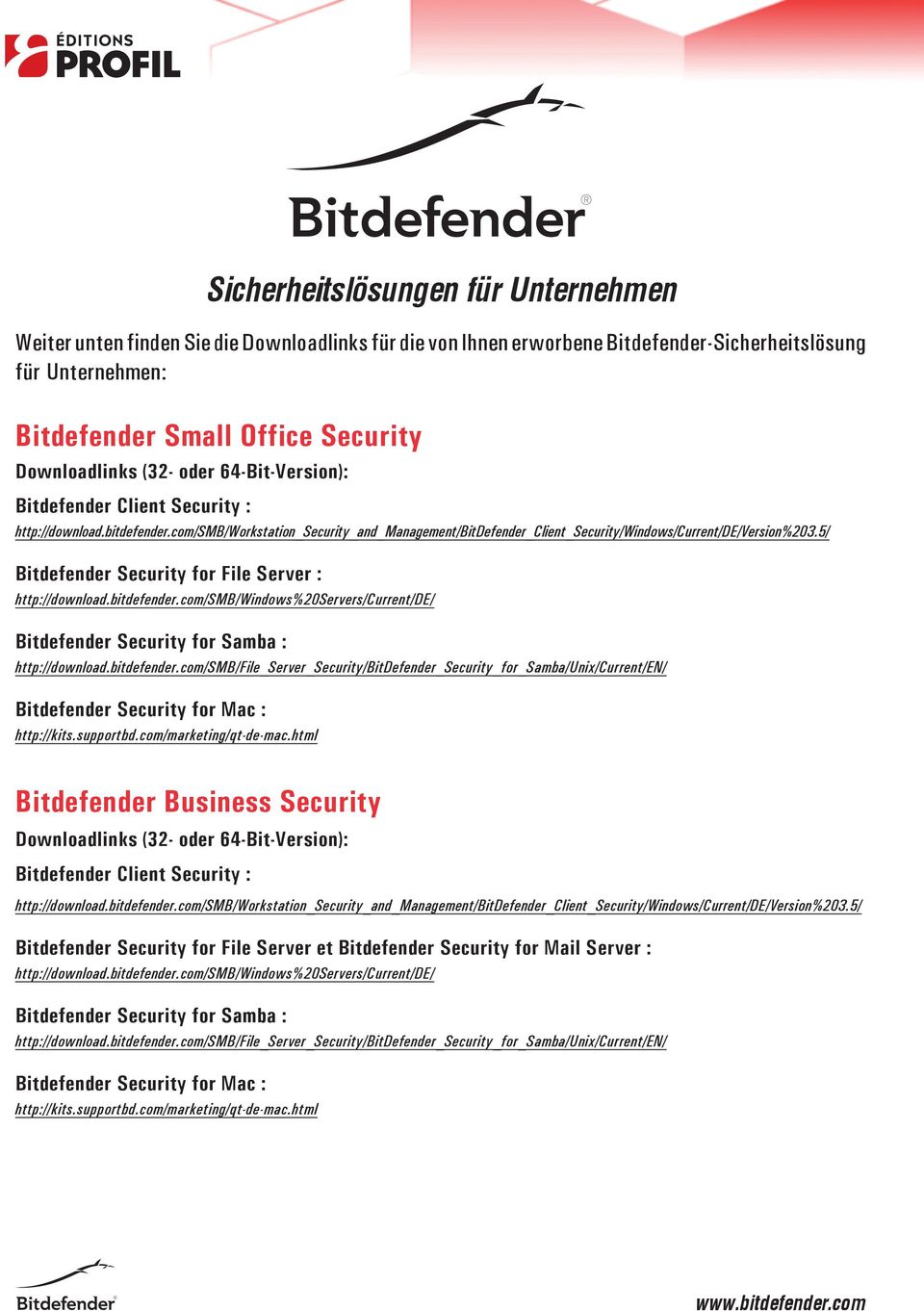 Bitdefender Security for Samba : Sicherheitslösungen für Unternehmen Bitdefender Business Security