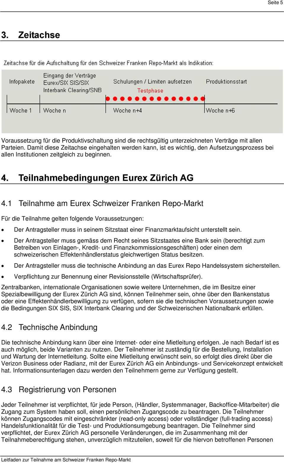 1 Teilnahme am Eurex Schweizer Franken Repo-Markt Für die Teilnahme gelten folgende Voraussetzungen: Der Antragsteller muss in seinem Sitzstaat einer Finanzmarktaufsicht unterstellt sein.