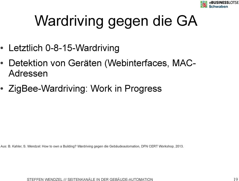 in Progress Aus: B. Kahler, S. Wendzel: How to own a Building?
