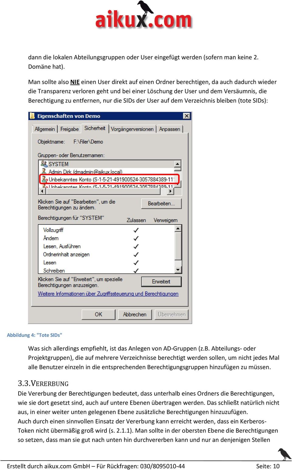 entfernen, nur die SIDs der User auf dem Verzeichnis bl