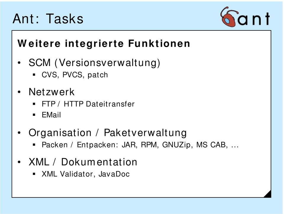 FTP / HTTP Dateitransfer! EMail Organisation / Paketverwaltung!