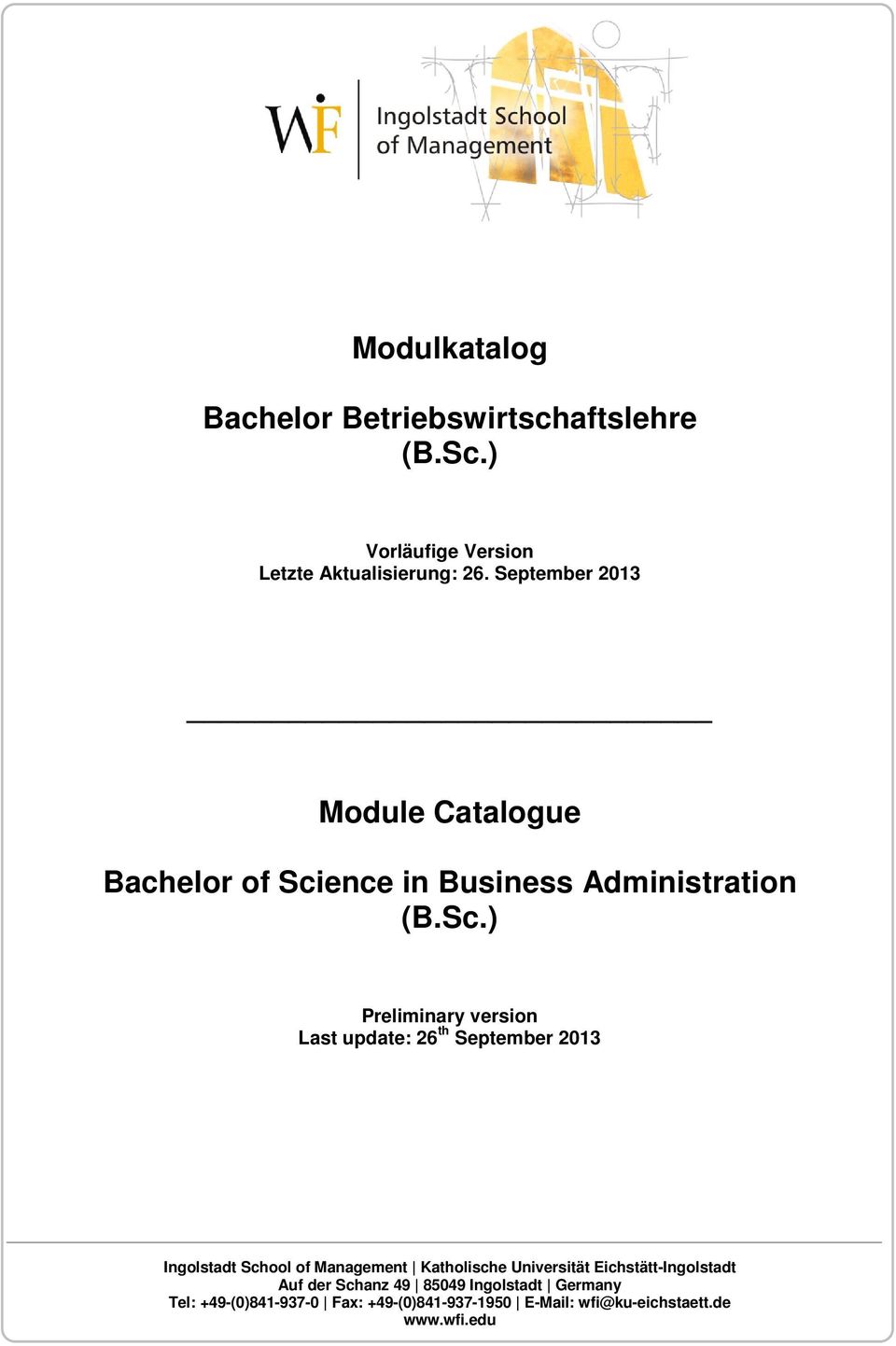 ence in Business Administration (B.Sc.