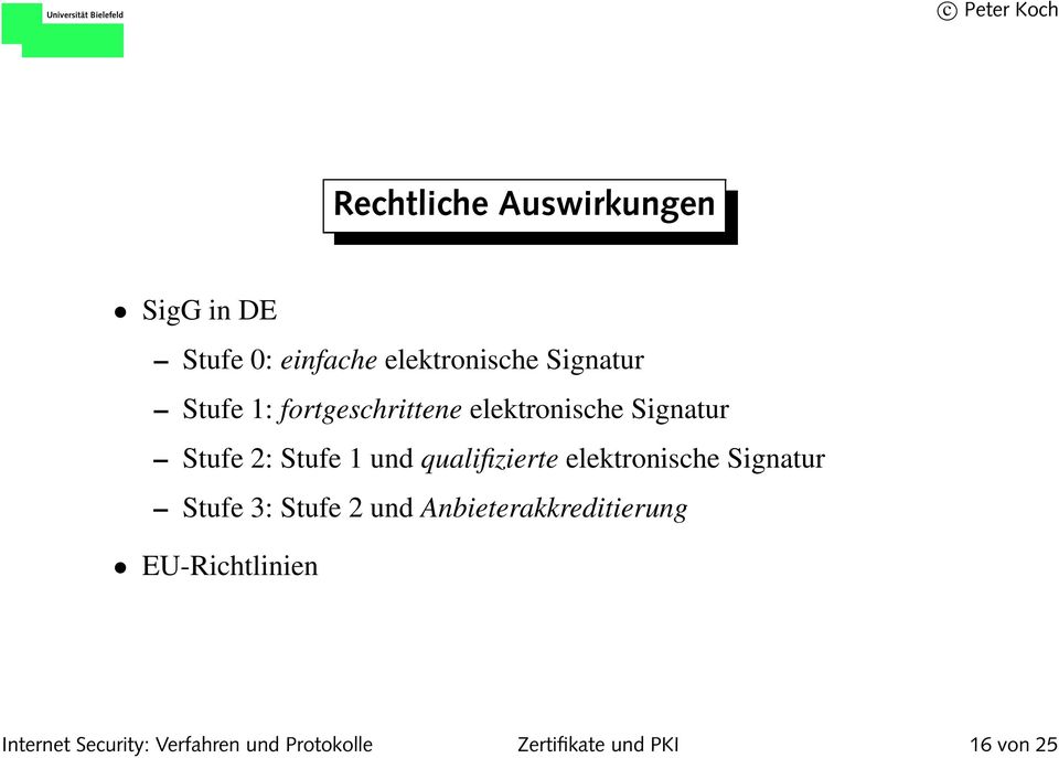 qualifizierte elektronische Signatur Stufe 3: Stufe 2 und