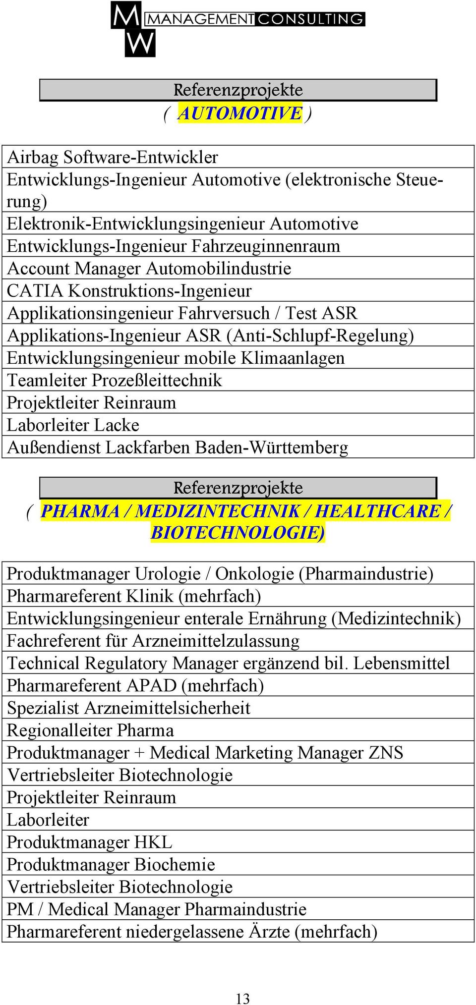 Entwicklungsingenieur mobile Klimaanlagen Teamleiter Prozeßleittechnik Projektleiter Reinraum Laborleiter Lacke Außendienst Lackfarben Baden-Württemberg Referenzprojekte ( PHARMA / MEDIZINTECHNIK /