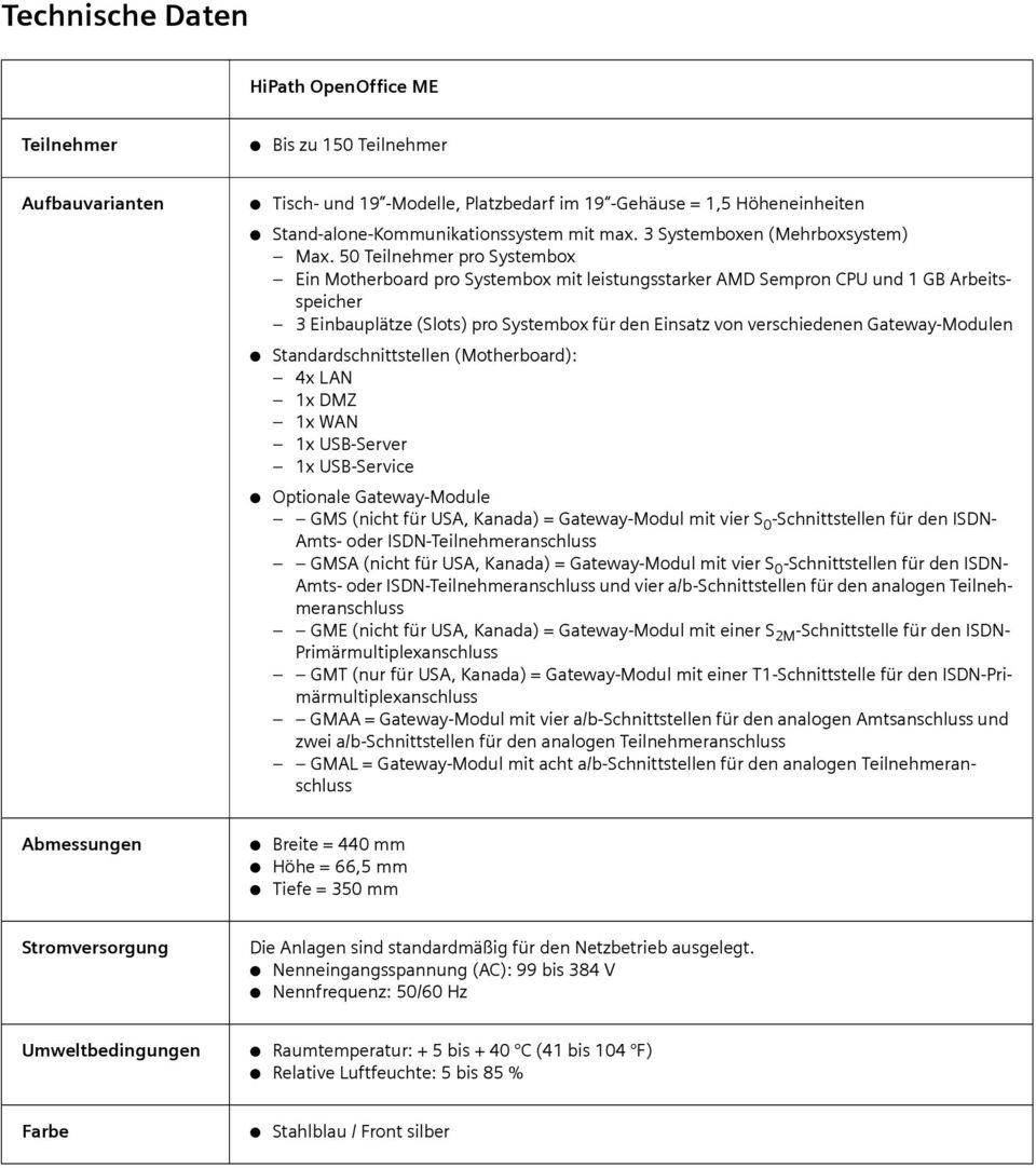 50 Teilnehmer pro Systembox Ein Motherboard pro Systembox mit leistungsstarker AMD Sempron CPU und 1 GB Arbeitsspeicher 3 Einbauplätze (Slots) pro Systembox für den Einsatz von verschiedenen