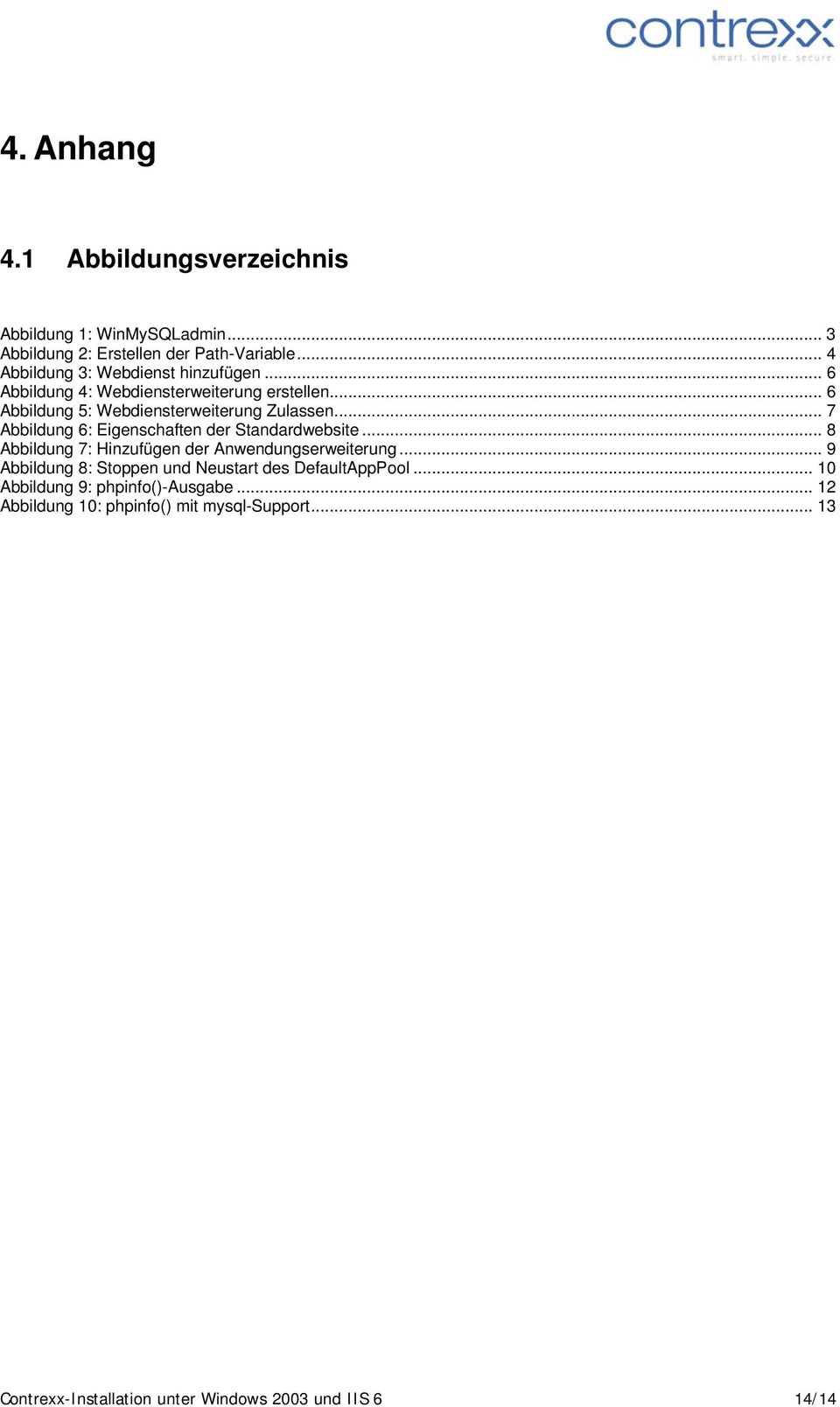 .. 7 Abbildung 6: Eigenschaften der Standardwebsite... 8 Abbildung 7: Hinzufügen der Anwendungserweiterung.