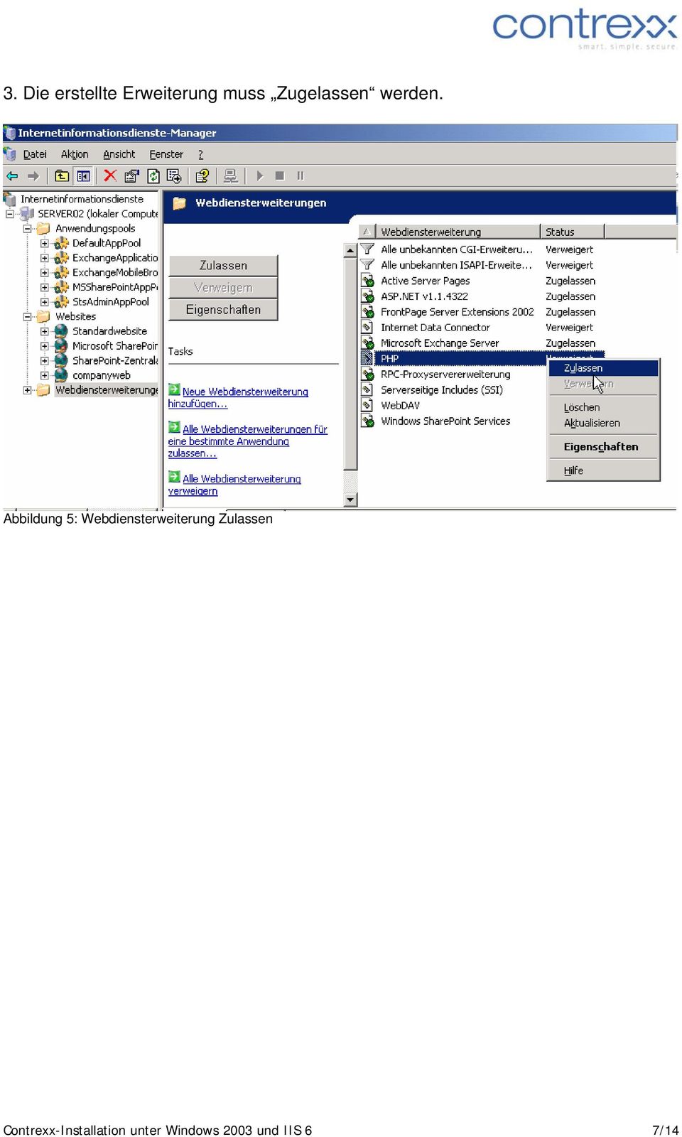 Abbildung 5: Webdiensterweiterung