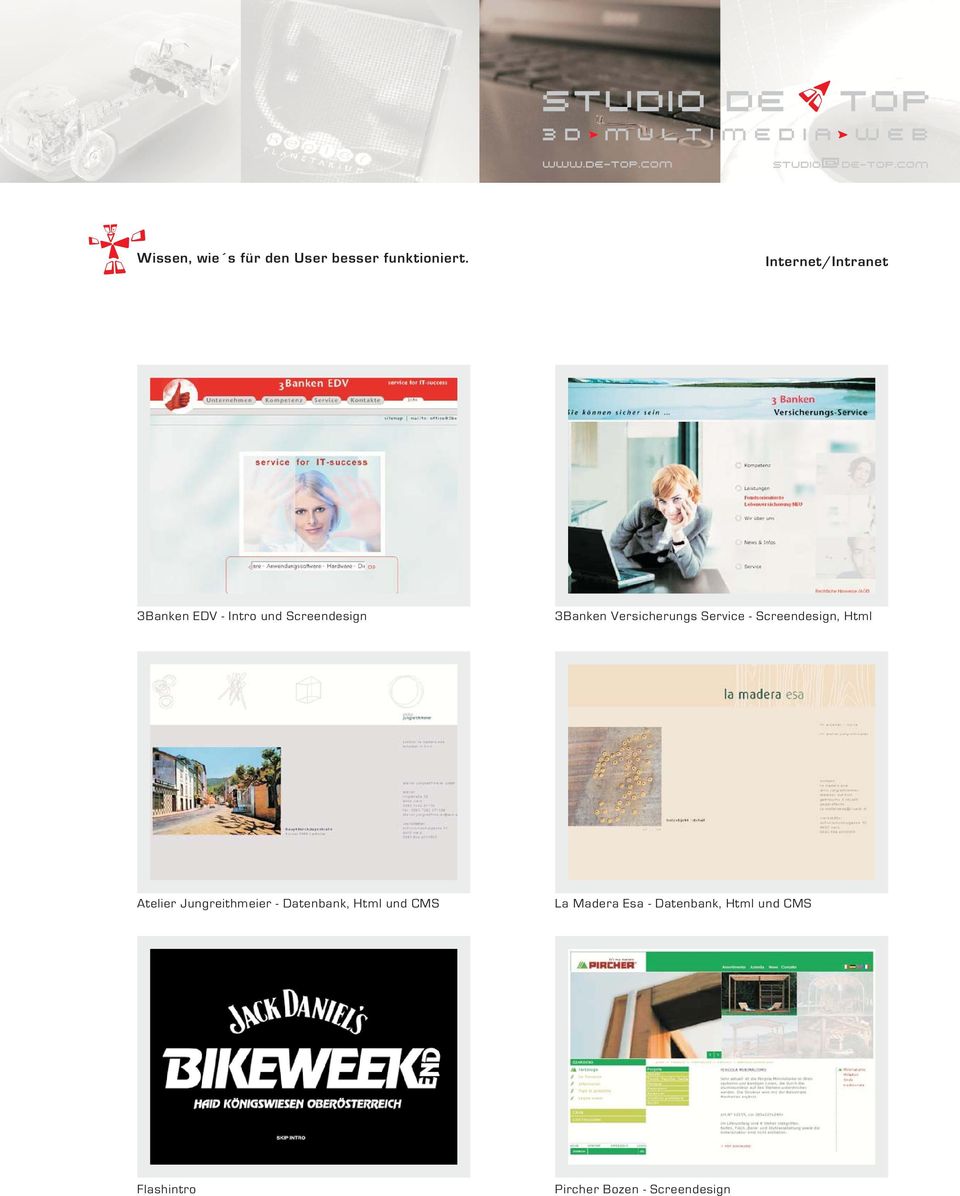 Versicherungs Service - Screendesign, Html Atelier Jungreithmeier -