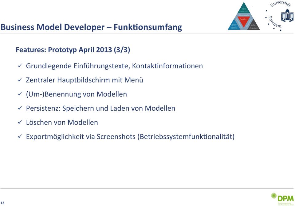 Menü ü (Um- )Benennung von Modellen ü Persistenz: Speichern und Laden von Modellen