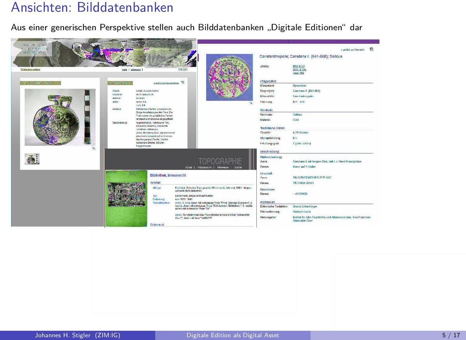 Bilddatenbanken Digitale Editionen dar