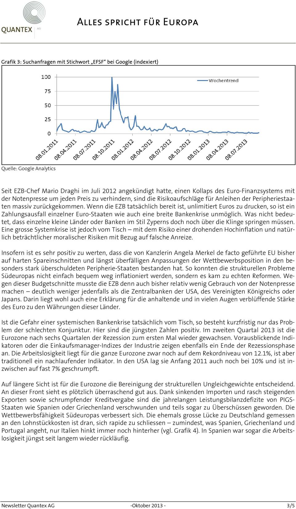 Wenn die EZB tatsächlich bereit ist, unlimitiert Euros zu drucken, so ist ein Zahlungsausfall einzelner Euro-Staaten wie auch eine breite Bankenkrise unmöglich.