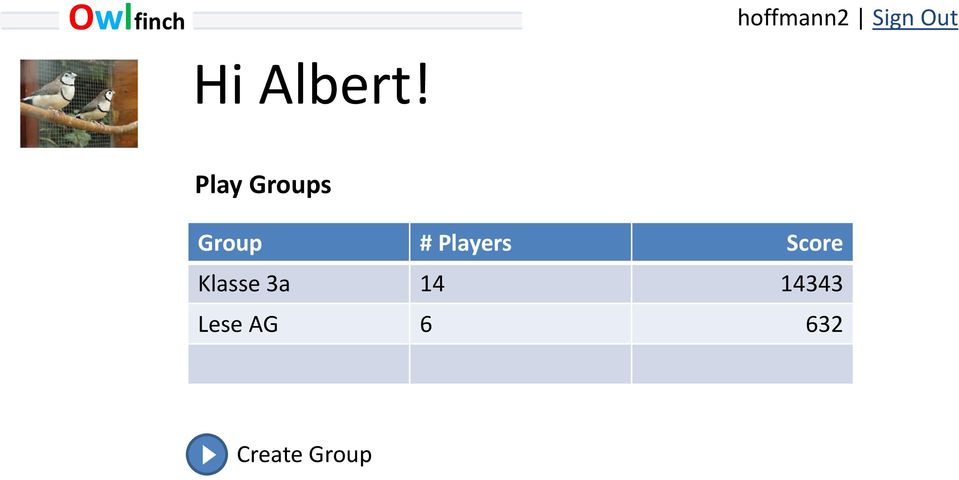 Play Groups Group # Players